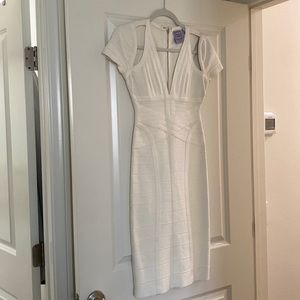 Herve Leger white dress. In good condition only worn once.